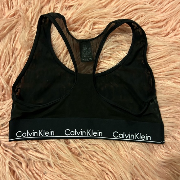 Mesh Calvin Klein logo bra in black - Picture 2 of 3